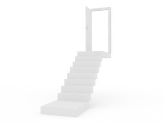 stair with the opening door 3D