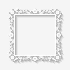 Vector vintage white frame background
