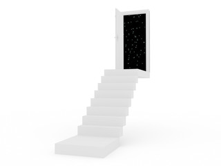 stair with the opening door 3D