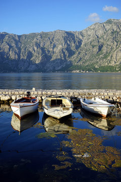 Boats near pier