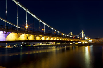 Crimean bridge at night. Moscow. Russia