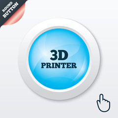 3D Print sign icon. 3d Printing symbol.
