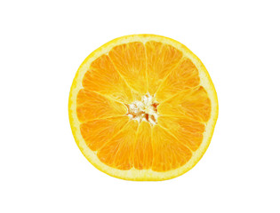 slice of orange fruit isolated