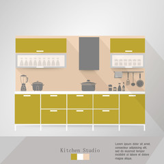kitchen interior vector illustration