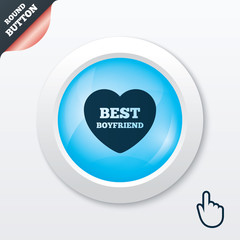 Best boyfriend sign icon. Heart love symbol.