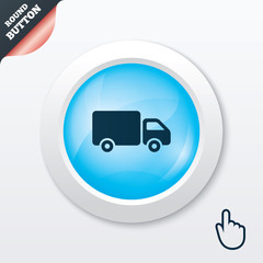 Delivery truck sign icon. Cargo van symbol.