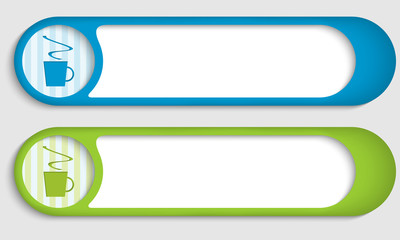 Obraz premium set of two buttons with cup of coffee