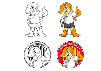 Shark mascot football team logo vector illustrator