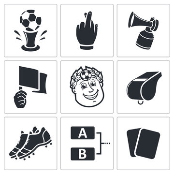 Soccer vector Icons set