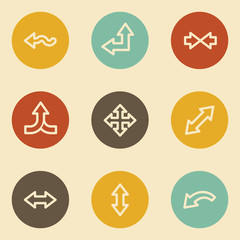Arrows web icon set 2, retro circle buttons