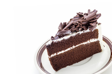 Chocolate cake slice.