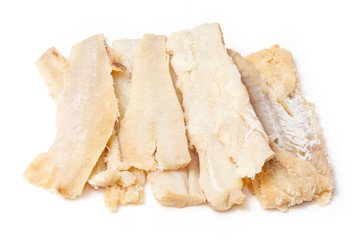 Pieces of salt cod fish