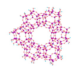 Zeolite molecule isolated on white