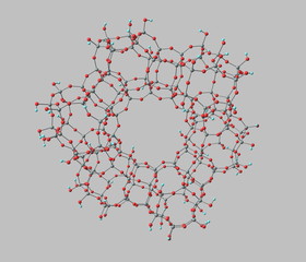 Zeolite molecule isolated on gray