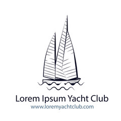 Yacht club logo, boat logotype