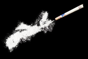 Powder drug like cocaine in the shape of Nova Scotia.(series) - obrazy, fototapety, plakaty