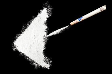 Powder drug like cocaine in the shape of Yukon.(series)