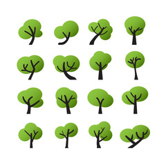 tree icon set, vector eps10