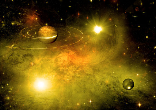 Star field in space and a nebulae