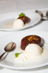 Vanilla Ice Cream with Chocolate Dessert