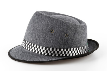 Vintage panama hat isolated white background