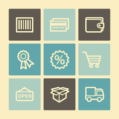 Shopping web icons, buttons set