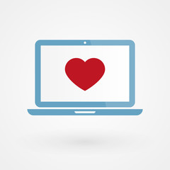 Laptop and heart