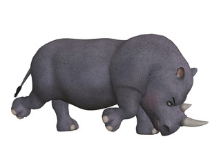Angry cartoon 3d rhino