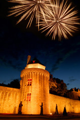 Feu d'artifice à la tour du Connétable à Vannes