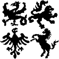 set of heraldic elements