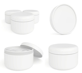set jar or blank packaging for cosmetic product