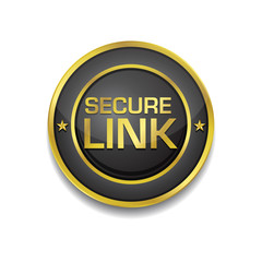 Secure Link Glossy Shiny Circular Vector Button