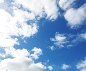 Naklejka na ściany i meble Beautiful blue sky and white clouds
