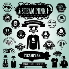 Steampunk elements. Vector icons