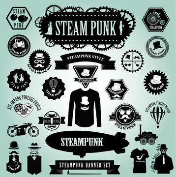 Steampunk Elements. Vector Icons