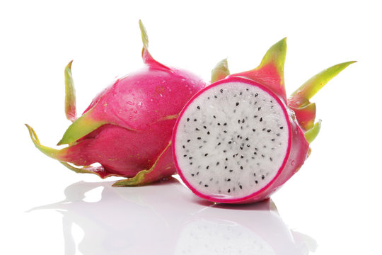 Dragon Fruit Isolated On White Background