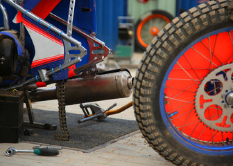 Rear wheel of the motorcycle
