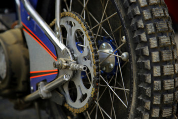 Fototapeta premium Rear wheel racing motorcycle