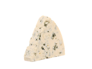 Slice of dor blue cheese.