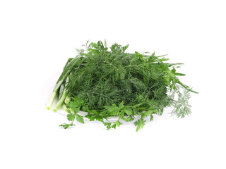 Parsley fennel and green onions.