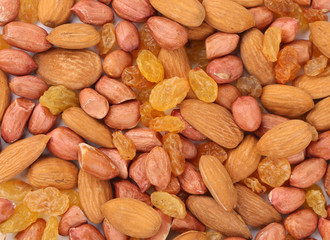 Bunch of raisins and peanuts.