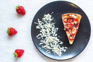 New York Cheesecake with Chocolate and Strawberries