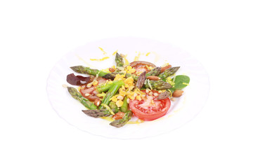 Salad with asparagus.