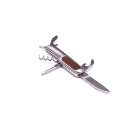 Multipurpose steel pocket knife opener.