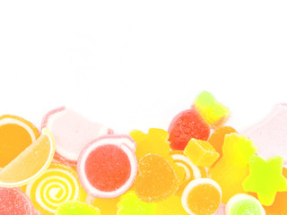 colorful jelly candies isolated
