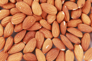Fototapeta premium Almonds nuts close up. Macro.