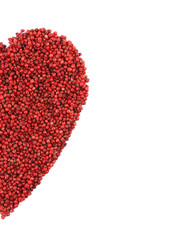 Red pepper in shape of heart half.