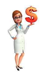 Young Doctor with doller sign