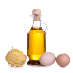 Olive oil eggs spaghetti