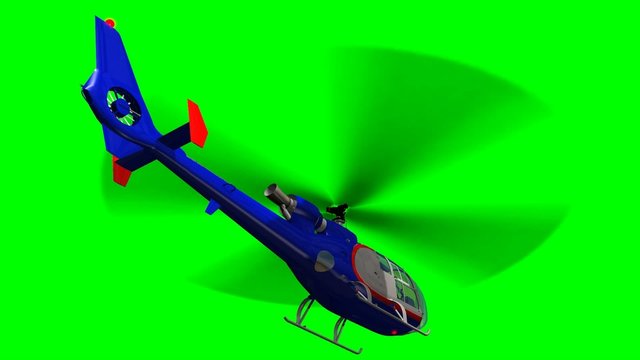 Eurocopter SA 341/342 Gazelle in fly - green screen